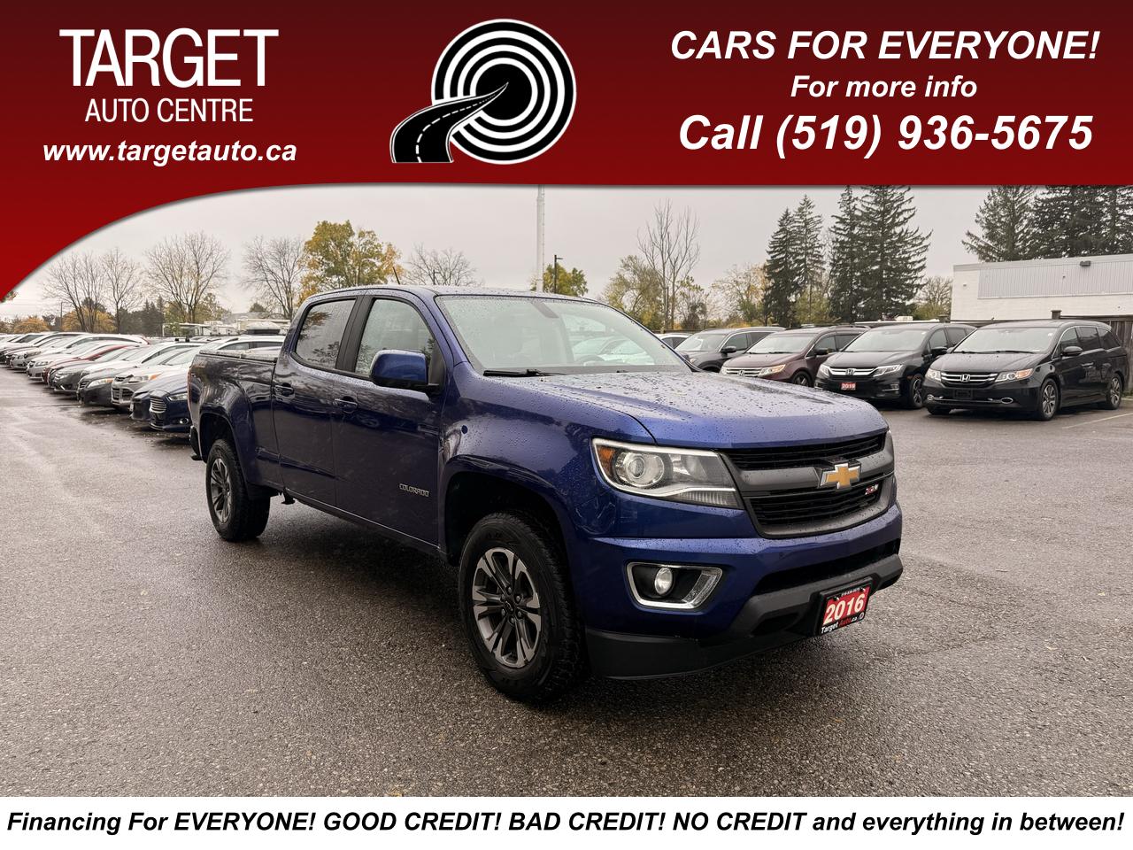 Blue 2016 Chevrolet Colorado Pickup Truck Four-Wheel Drive Automatic