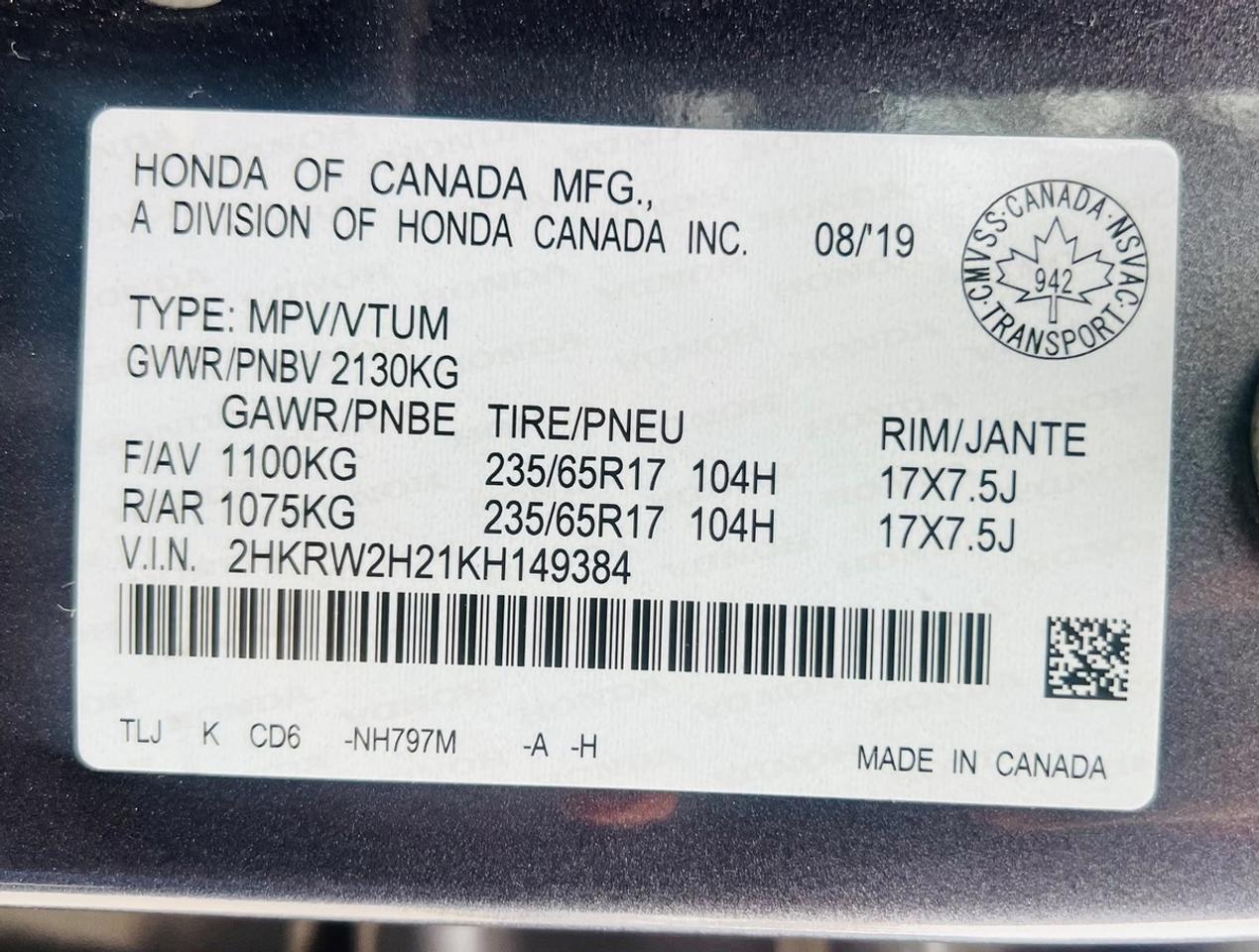 2019 Honda CR-V LX Photo