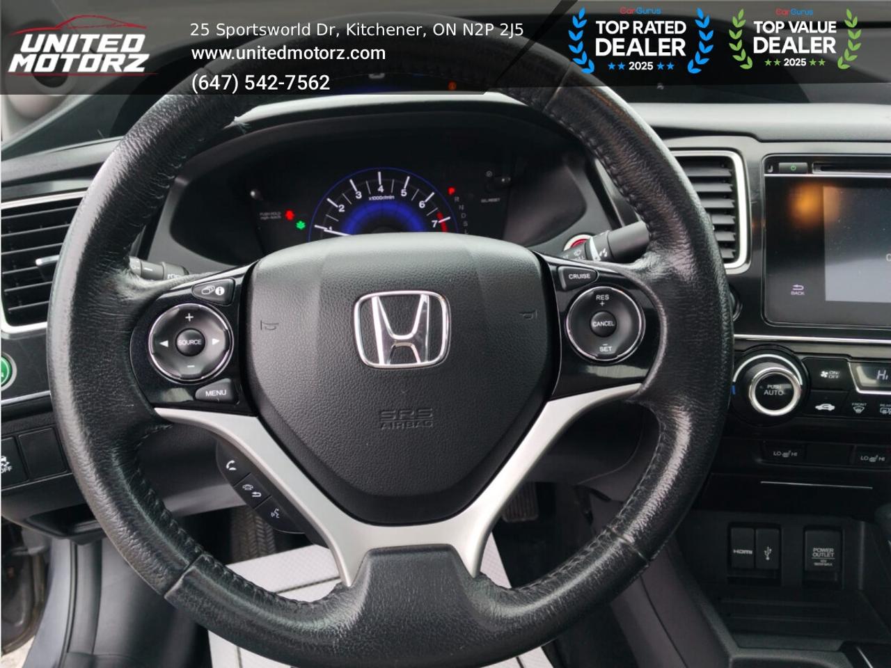 2015 Honda Civic TOURING FWD 1.8L~SAFETY CERTIFIED~ Photo