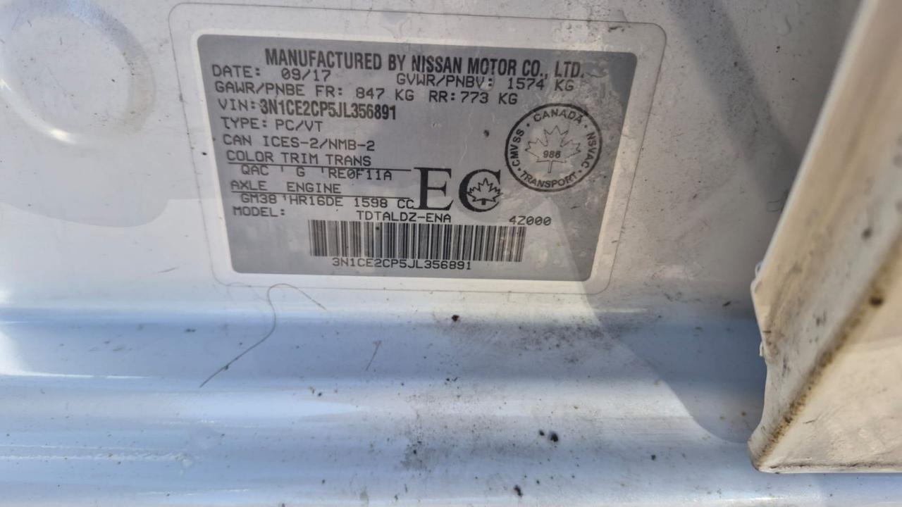 2018 Nissan Versa Note SV, AUTO, ALLOYS, 4 CYL, ONLY 132KMS, CERTIFIED Photo