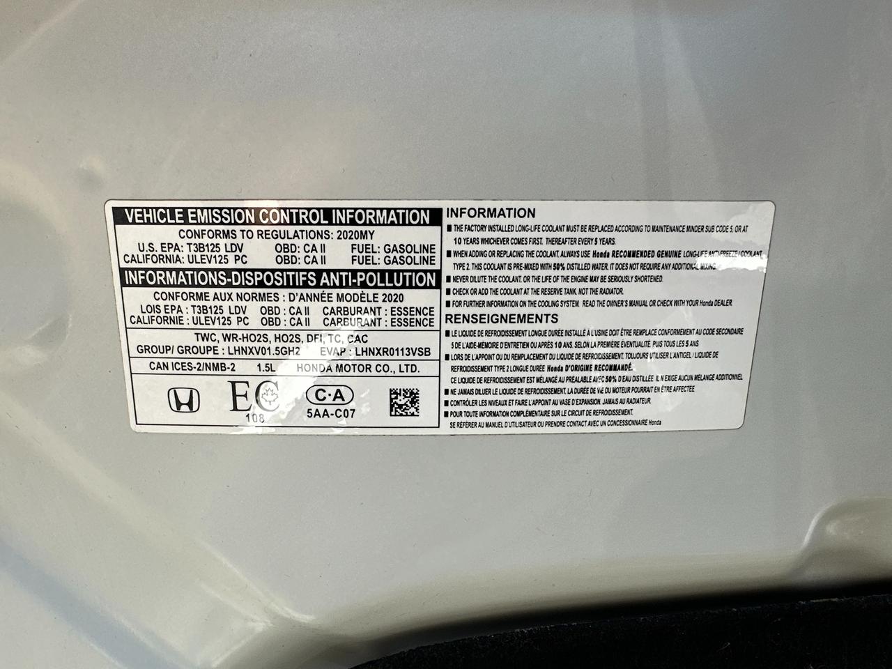 2020 Honda Civic Sport Manual HTD-Cloth Sunroof AC RvCam SmartPhone Photo