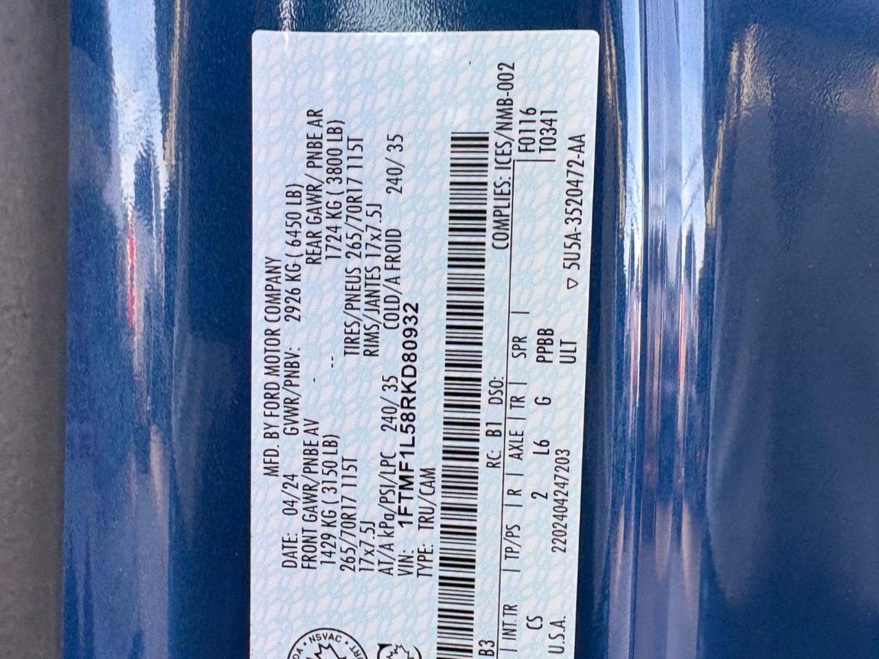 2024 Ford F-150 XL 2WD Reg Cab 6.5' Box Photo