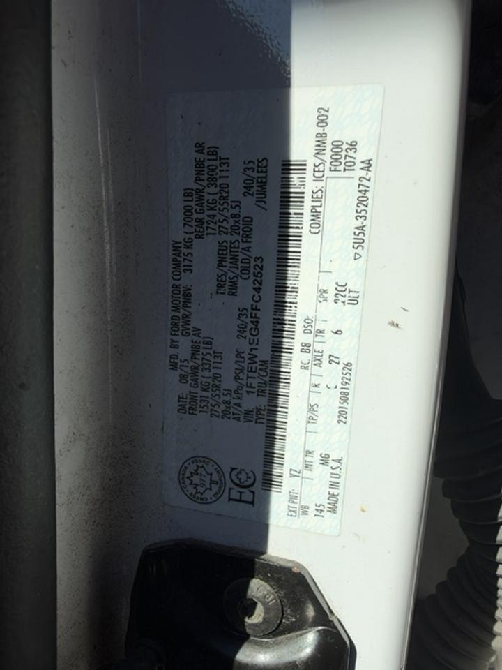 2015 Ford F-150 4WD SUPERCREW 145" XLT CREW CAB Photo