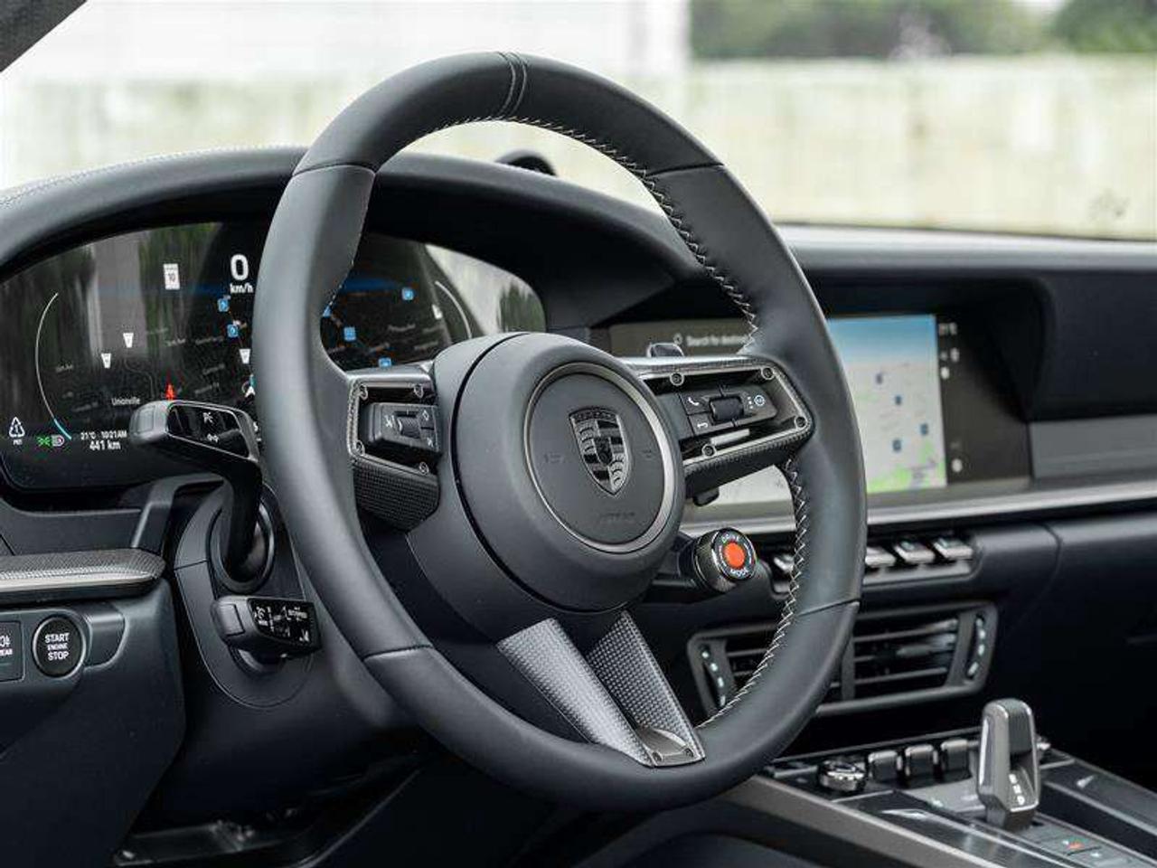 2026 Porsche 911 Turbo S Coupe Front Axle Lift System Surround View with Active Parking Support Lane Change Assist Ad Photo