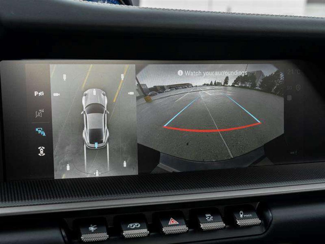 2026 Porsche 911 Turbo S Coupe Front Axle Lift System Surround View with Active Parking Support Lane Change Assist Ad Photo