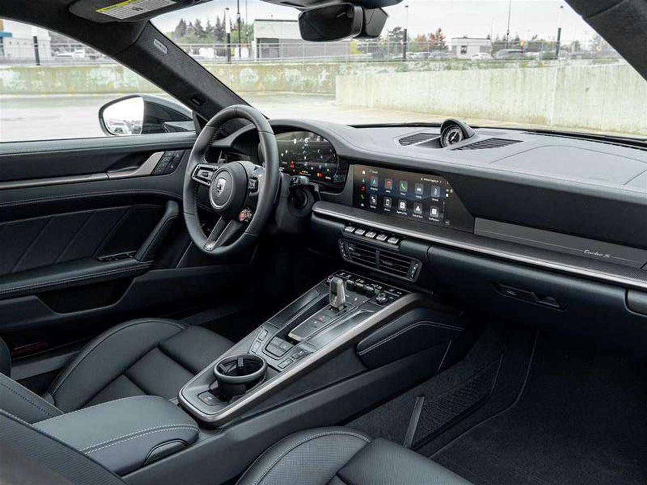 2026 Porsche 911 Turbo S Coupe Front Axle Lift System Surround View with Active Parking Support Lane Change Assist Ad Photo