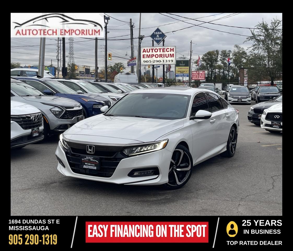 2020 Honda Accord Sport Pearl White  Blind Spot Cam   Sunroof   Honda Sensing Photo0
