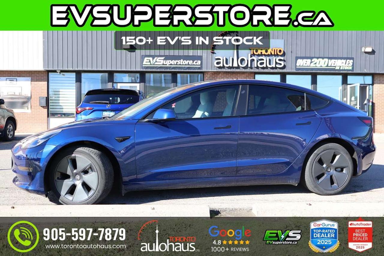 2022 Tesla Model 3 WHITE INT I 150+ EV'S at EVSUPERSTORE.ca Photo