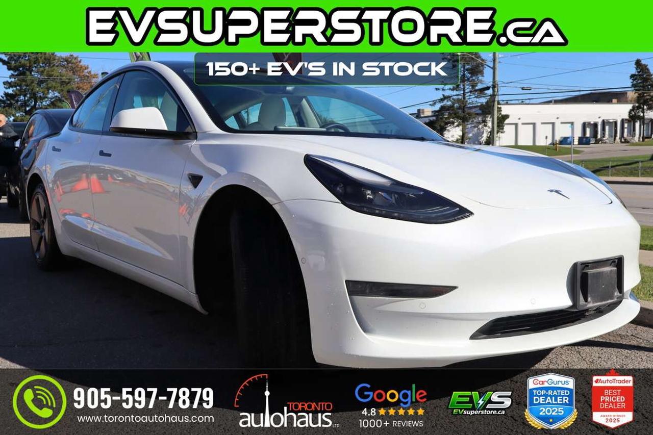 2022 Tesla Model 3 WHITE INT. I 150+ EV's at EVSUPERSTORE.ca Photo