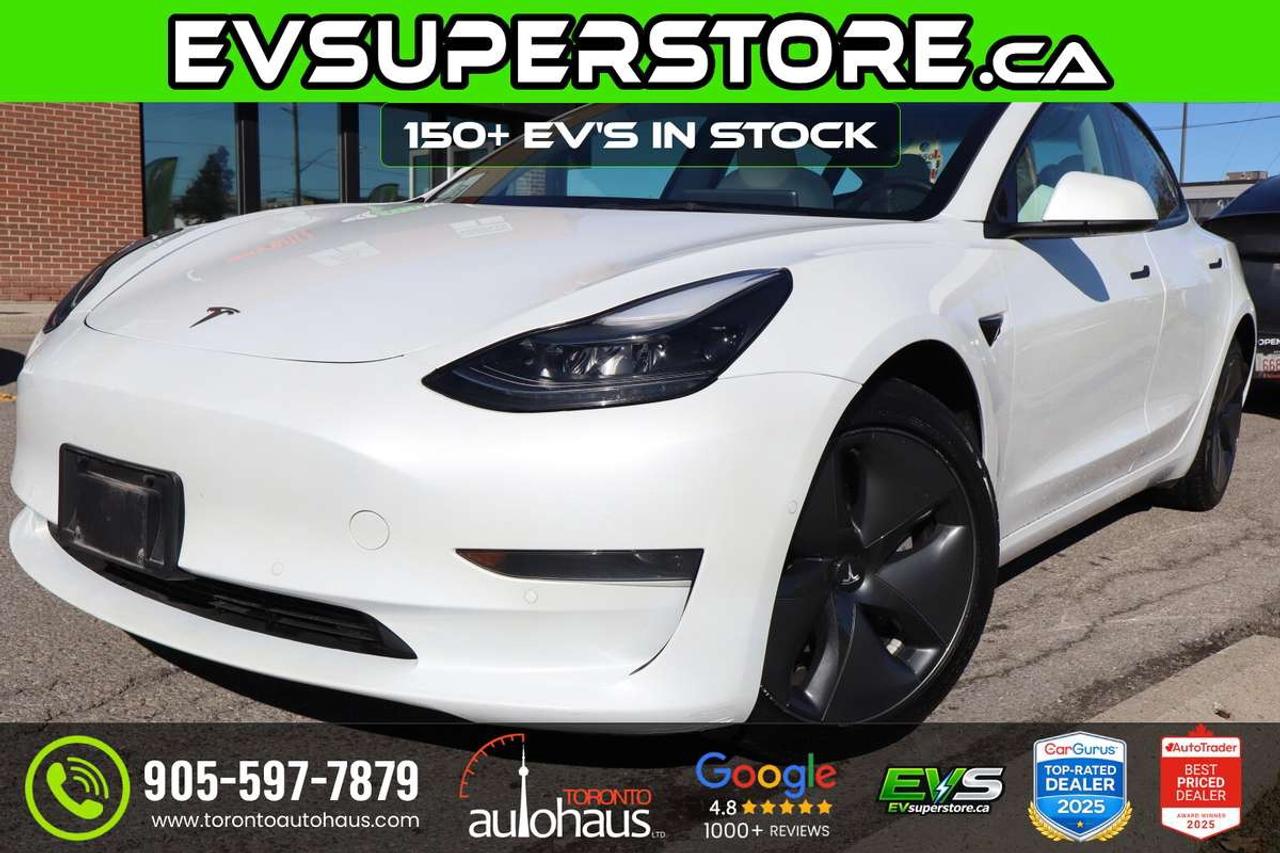 2022 Tesla Model 3 WHITE INT. I 150+ EV's at EVSUPERSTORE.ca Photo0