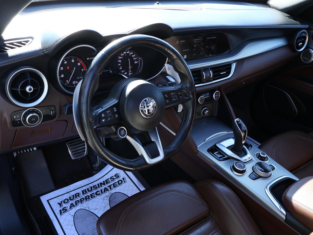 2020 Alfa Romeo Stelvio TI *ACCIDENT FREE*ALFA ROMEO MAINTAIN*2ND WIMTER* CAMERA NAV BLUETOOTH LEATHER HEATED SEATS PANO ROOF CRUISE ALLOYS Photo