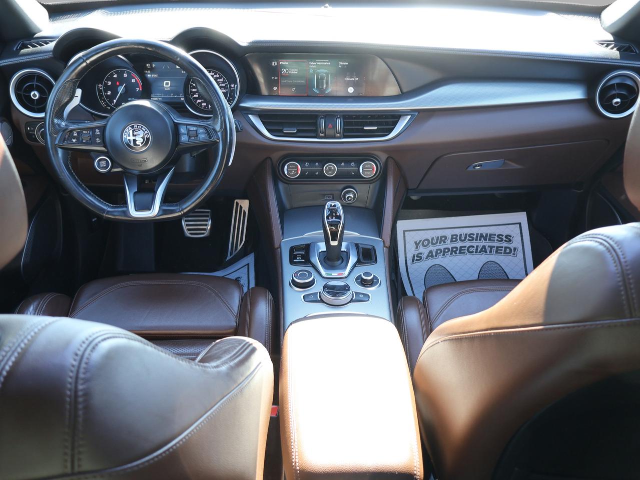 2020 Alfa Romeo Stelvio TI *ACCIDENT FREE*ALFA ROMEO MAINTAIN*2ND WIMTER* CAMERA NAV BLUETOOTH LEATHER HEATED SEATS PANO ROOF CRUISE ALLOYS Photo