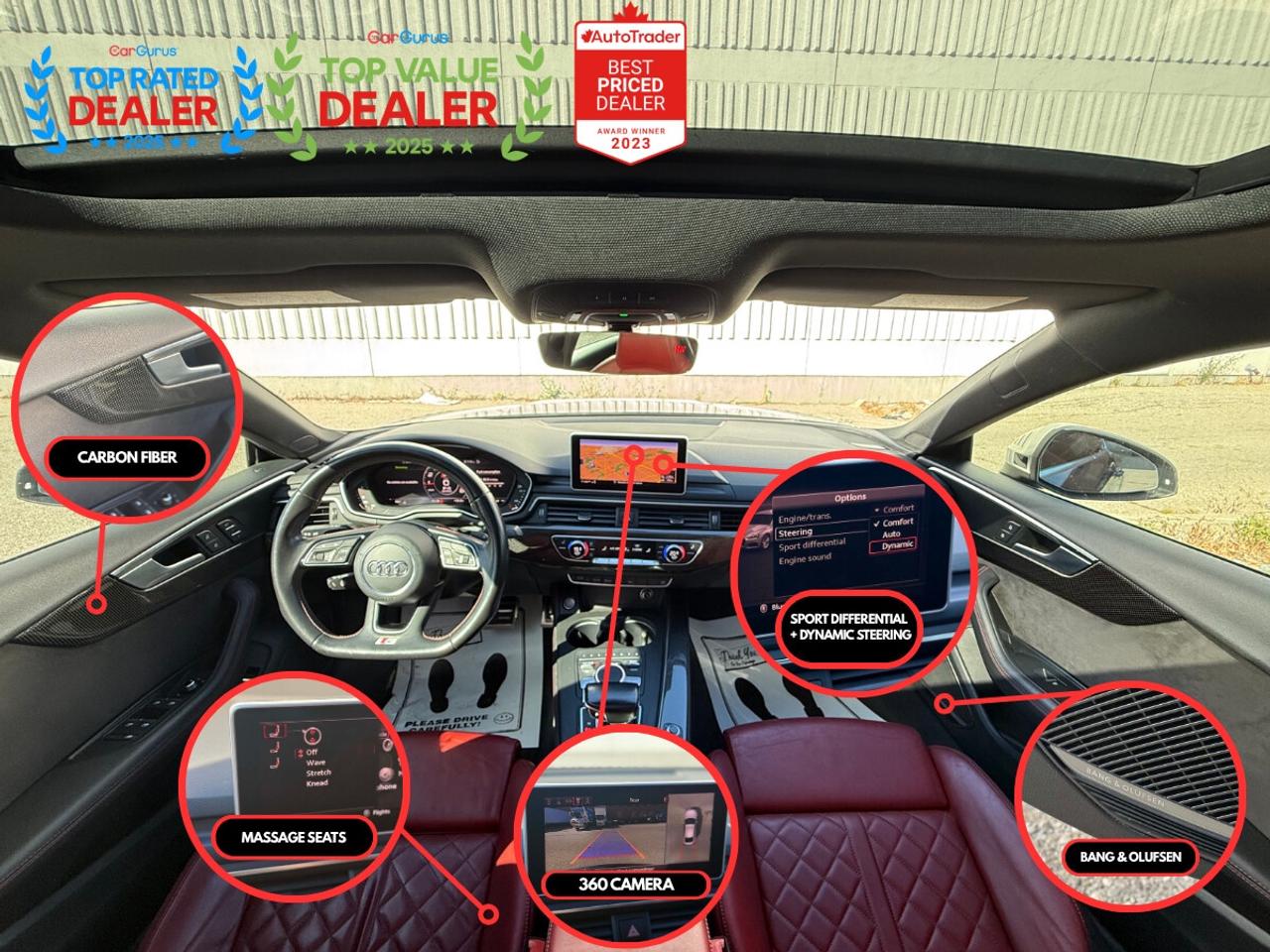 2018 Audi S5 TECHNIK | ONE OWNER | SPORT DIFFERENTIAL | RED INT | B&O | MASSAGE | LOADED Photo5