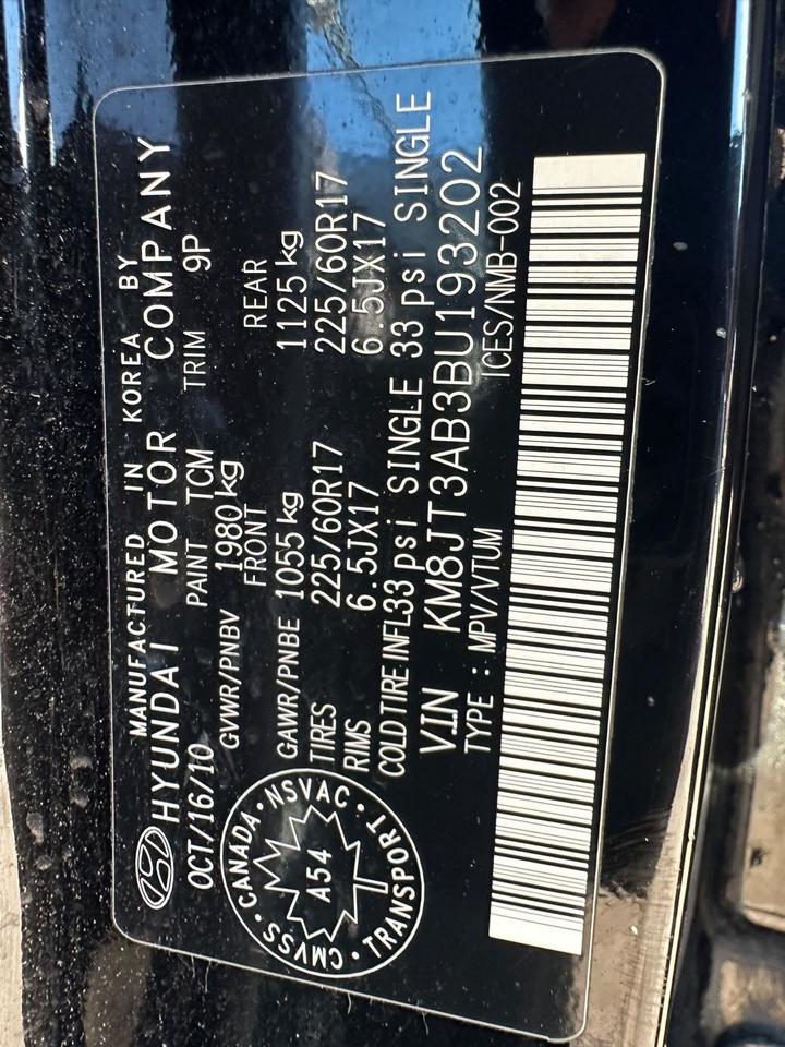 2011 Hyundai Tucson L, MANUAL, 109KMS, ELECTRICAL ISSUE, NO START Photo