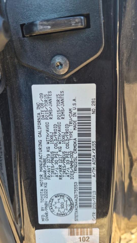 2010 Toyota Tacoma ACCESS CAB, 4 CYLINDER, MANUAL, AS IS SPECIAL Photo