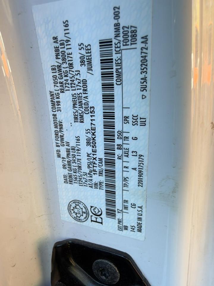 2019 Ford F-150 4WD SUPERCAB 6.5' BOX XL EXT CAB Photo