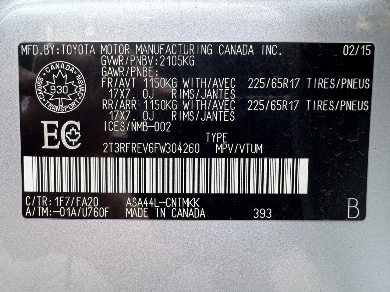 2015 Toyota RAV4 XLE Photo