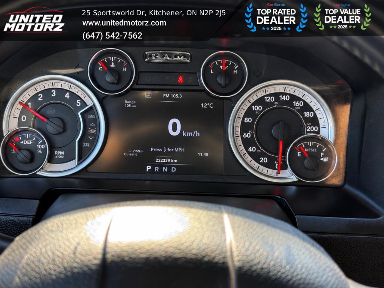 2015 RAM 1500 Laramie ECO DIESEL CREW CAB 4WD 3.0L 6cyl~SAFETY C Photo