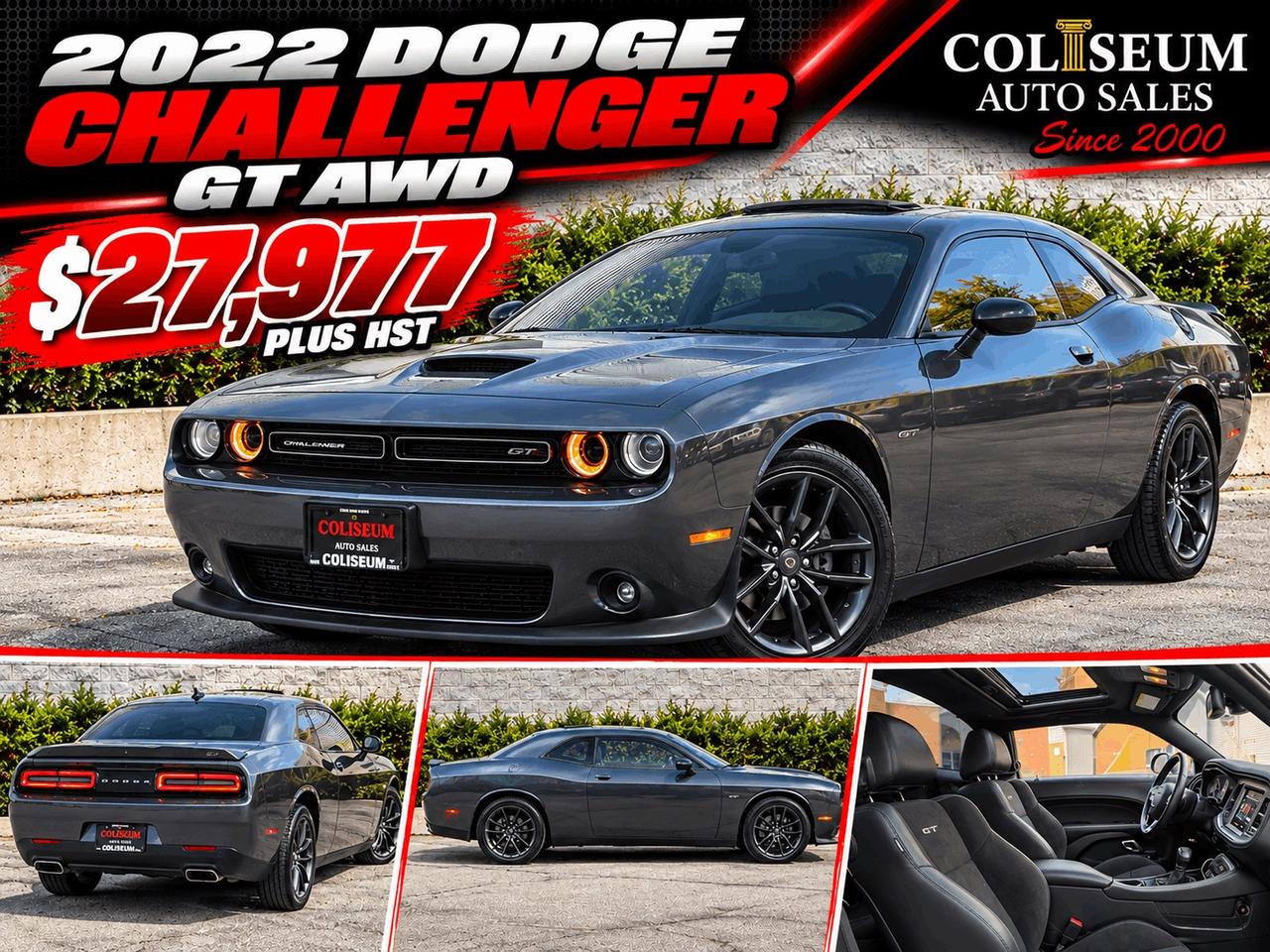 2022 Dodge Challenger GT AWD-BLACKTOP-SUNROOF-CERTIFIED-FINANCE AVAIL Photo
