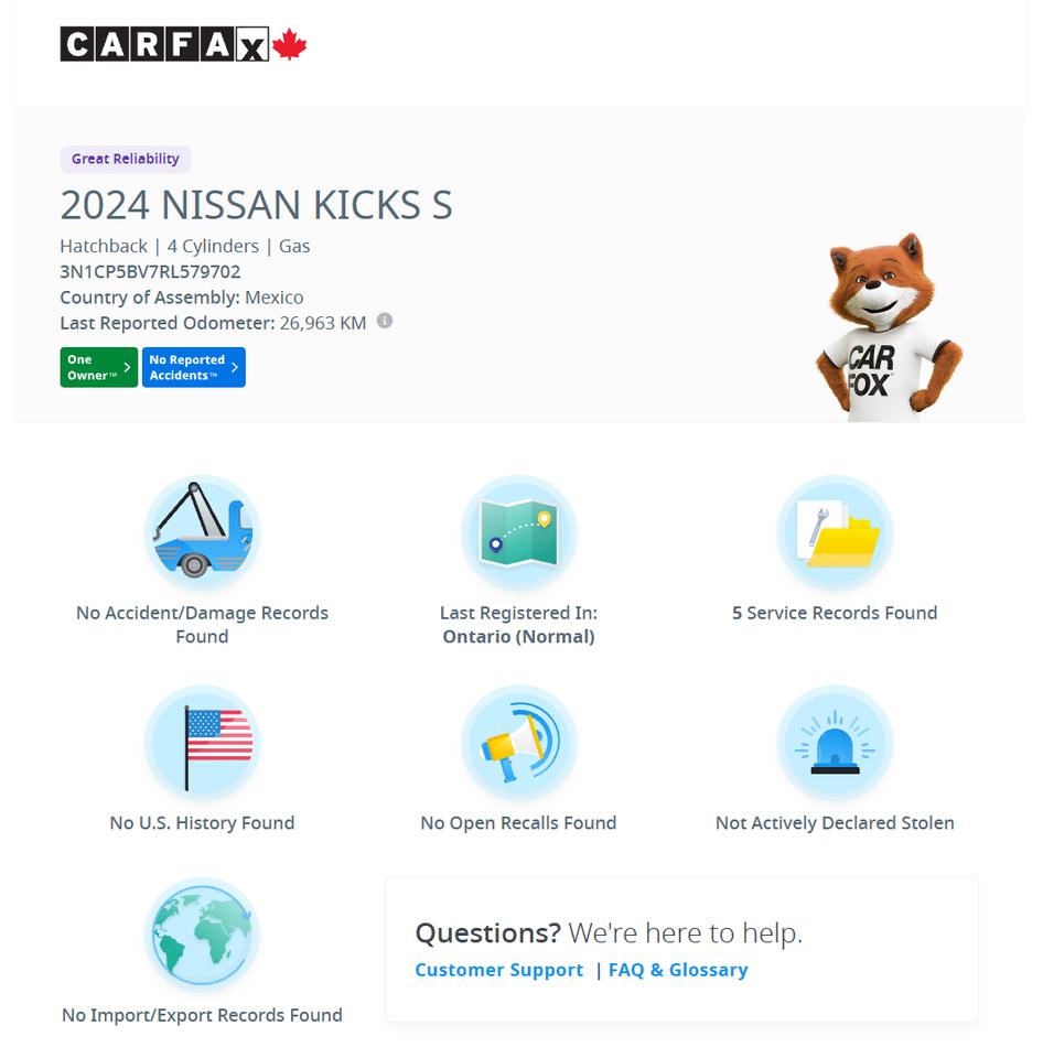 2024 Nissan Kicks S+ONE OWNER+CLEAN CARFAX+LEASE RETURN Photo