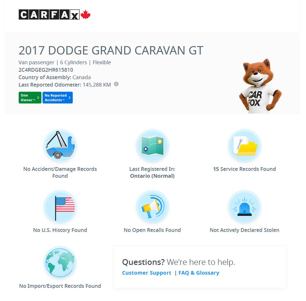 2017 Dodge Grand Caravan GT+StowNGo+DVD+Leather+CLEAN CARFAX Photo
