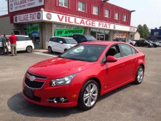 2012 Chevrolet Cruze LT Turbo ***E-TESTED & SAFETIED***6 SPEED AUTOMATIC***GAS SAVER***BRAND NEW FRONT BRAKES***KEYLESS ENTRY***TILT STEERING***POWER WINDOWS & LOCKS***4 CYLINDER ENGINE***CENTRE CONSOLE***CRUISE CONTROL***POWER TRUNK RELEASE***CARPROOF CLEAN A sensational four door destined to dominate on the racetrack and impress on the expressway! Smooth gearshifts are achieved thanks to the efficient 4 cylinder engine, and for added security, dynamic Stability Control supplements the drivetrain. Our aim is to provide our customers with the best prices and service at all times. Stop by our dealership or give us a call for more information.