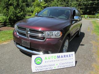 Used 2012 Dodge Durango Crew AWD LEATHER, CARPLAY, FINAINCING, WARRANTY, INSPECTED W/BCAA MEMBERSHIP! for sale in Surrey, BC