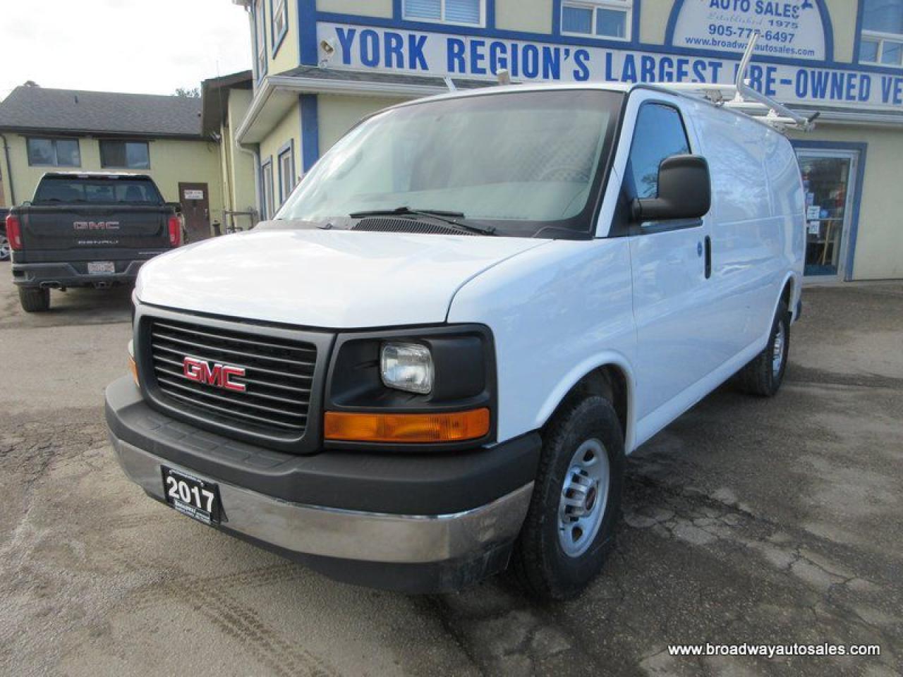 2017 GMC Savana 3/4 TON CARGO-MOVING 2 PASSENGER 4.8L - V8.. TOW SUPPORT.. BARN-DOOR-ENTRANCES.. SHORT-CARGO.. AIR CONDITIONING.. AUX INPUT.. ROOF-RACKS..