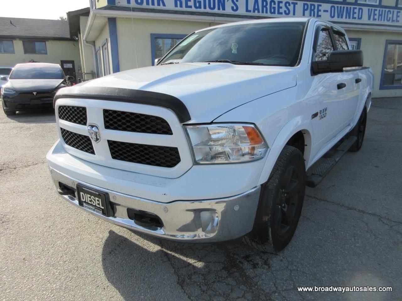 3.0L - V6 - ECO-DIESEL - DOHC 24 VALVE DIESEL ENGINE&nbsp; &nbsp; &nbsp;<br />4X4 SYSTEM&nbsp; &nbsp;&nbsp;<br />CREW-CAB&nbsp; &nbsp;<br />SHORT-BOX&nbsp; &nbsp; &nbsp;&nbsp;<br />RUNNING BOARDS&nbsp; &nbsp; &nbsp;<br />TRACTION CONTROL&nbsp; &nbsp;<br />TOW SUPPORT&nbsp; &nbsp;&nbsp;&nbsp;<br />CLOTH INTERIOR&nbsp; &nbsp;<br />HEATED FRONT SEATS&nbsp; &nbsp;&nbsp;<br />HEATED STEERING WHEEL&nbsp; &nbsp;&nbsp;<br />TOUCH SCREEN DISPLAY&nbsp; &nbsp; &nbsp;<br />AM/FM RADIO PLAYER&nbsp; &nbsp;<br />AUX INPUT&nbsp; &nbsp;&nbsp;<br />USB CONNECTION&nbsp; &nbsp;&nbsp;<br />BLUETOOTH SYSTEM&nbsp; &nbsp;&nbsp;<br />REVERSE PARKING AID&nbsp; &nbsp;&nbsp;<br />BACK-UP CAMERA&nbsp; &nbsp; &nbsp;<br />POWER REAR WINDOW&nbsp; &nbsp; &nbsp;&nbsp; &nbsp;<br />POWER FOLDING SIDE MIRRORS&nbsp; &nbsp; &nbsp;<br />KEYLESS ENTRY&nbsp; &nbsp;&nbsp;<br />FOG LIGHTS&nbsp; &nbsp; &nbsp;&nbsp;<br />MULTI-FUNCTIONAL STEERING WHEEL&nbsp;<br /><br /><br /><br />Family owned and operated since 1975; Broadway Auto Sales is committed to making your next vehicle buying experience as seamless and straight forward as possible. With friendly, no pressure sales staff, as well as a huge selection of vehicles, it's very easy to see why Broadway Auto Sales is the perfect place to find your next ride.&nbsp;<br /><br />Our vehicles are sold and priced as CERTIFIED. Yes. that's right! No hidden mechanical or additional inspection fees are charged to the buyer. The price you see advertised, is the price you pay, plus any applicable HST and license costs. Our vehicles are certified on site, within our own service centre, by licensed, fully trained, and professional mechanics.<br /><br />Get a FREE Carfax Canada Report with the purchase of your new vehicle!<br /><br />Regardless of credit history, we have financing options for every situation. Our specialists work closely with each customer to understand a payment and vehicle that is right for them. We have been working with credit specialists to rebuild credit scores since 1975, and we can achieve approvals other dealers simply can't.<br /><br />Extended warranties on vehicles are also available; at an additional cost. We work with a variety of different warranty companies, and can help you choose based on your driving habits and budget.<br /><br />Have a trade-in? Let us know.. we pay top dollar for trades!<br /><br />Contact us today via e-mail, phone or in-person!<br /><br />WWW.BROADWAYAUTOSALES.COM