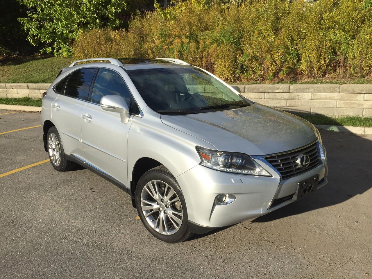 <p>2013 ***TOURING MODEL ($9,000 OPTION!)- NO ACCIDENTS OR CLAIMS!<br /><br />1 LOCAL SENIOR (74 YEAR OLD) OWNER! - NON SMOKER!<br /><br />THIS LEXUS SPENT THE WINTER MONTHS IN FLORIDA WITH, IT&rsquo;S SINGLE ORIGINAL OWNER!!<br /><br />NO CLAIMS!! - CLEAN VEHICLE HISTORY REPORT!!<br /><br />2013 LEXUS RX350 TOURING MODEL - GPS/NAVIGATION WITH BACK UP CAMERA, 6 CYL, - AUTO. TRANS. FULLY EQUIPPED - LOADED WITH OPTIONS, INCLUDING AUTOMATIC TRANSMISSION, 4 WHEEL DRIVE, HEATED AND AIR COOLED POWER LEATHER SEATS W/MEMORY SETTINGS, POWER GLASS MOON ROOF, DUAL AIR CONDITIONING WITH CLIMATE CONTROL (FRONT & REAR), CRUISE CONTROL, FOG LIGHTS, PREMIUM SOUND SYSTEM, ALLOY WHEELS, PM, PS, PB, PDL - KEY LESS ENTRY AND PUSH BUTTON START, AND MORE! TO MUCH TO LIST!!<br /><br />THE FOLLOWING FEATURES LISTED BELOW ARE ALL INCLUDED IN THE SELLING PRICE:<br /><br />***METICULOUS DEALER SERVICE HISTORY WITH SUPPORTING DOCUMENTATOIN!<br /><br />***VEHICLE HISTORY REPORT- CLEAN REPORT WITH NO INSURANCE CLAIMS!!<br /><br />***ALL ORIGINAL MANUALS, BOOKS AND KEYS INCLUDED!<br /><br />YOU CERTIFY, AND YOU SAVE $$$<br /><br />AT THIS PRICE (NOT CERTIFIED), &ldquo;This vehicle is being sold &ldquo;as is,&rdquo; unfit, not e-tested and is not represented as being in road worthy condition, mechanically sound or maintained at any guaranteed level of quality. The vehicle may not be fit for use as a means of transportation and may require substantial repairs at the purchaser&rsquo;s expense. It may not be possible to register the vehicle to be driven in its current condition.&rdquo;<br /><br />HST, MTO LICENCE FEE & OMVIC FEE ($10.00) EXTRA.<br /><br />NO OTHER (HIDDEN) FEES EVER!<br /><br />PLEASE CALL 416-274-AUTO (2886) TO SCHEDULE AN APPOINTMENT AND TO ENSURE AVAILABILITY.<br /><br />RICHSTONE FINE CARS INC.<br /><br />855 ALNESS STREET, UNIT 17<br />TORONTO, ONTARIO<br />M3J 2X3<br /><br />416-274-AUTO (2886)<br /><br />WE ARE AN OMVIC CERTIFIED (REGISTERED) DEALER AND PROUD MEMBER OF THE UCDA.<br /><br />SERVING TORONTO, GTA AND CANADA SINCE 2000!!<br /><br />WE CAN ALSO ASSIST IN OUT OF PROVINCE PURCHASES, AS WELL.<br /><br />VEHICLE OPTIONS:<br /><br />GPS / NAVIGATION SYSTEM<br />POWER GLASS MOON ROOF WITH SUNSHADE<br />PREMIUM SOUND SYSTEM WITH CD PLAYER<br />Power locks<br />Power mirrors<br />Heated Power mirrors<br />Power steering<br />Power & Remote tailgate<br />Remote key less entry -Proximity key/push button start<br />Tilt & Telescopic wheel &ndash; POWER WITH MEMORY SETTING<br />Power windows<br />Rear window defroster<br />PWR. HEATED Bucket seats<br />Heated Power Seats<br />Leather seats<br />Memory seats with 2 Settings<br />Power seats<br />Airbag: driver, passenger & side<br />Alarm<br />Anti-lock brakes<br />Backup CAMERA & parking sensors<br />Fog lights<br />XENON LIGHTS<br />Traction control<br />Driver Air Bag<br />Passenger Air Bag;<br />Security System<br />Side Air Bag<br />Rear Window Defrost<br />Air Conditioning<br />Cruise Control<br />Child Seat Anchors<br />Stability Control<br />DUAL Climate Control<br />STEERING WHEEL AUDIO CONTROLS<br />Automatic Headlights<br />Rain Sensing Wipers<br />Tire Pressure Monitor<br />Pass-Through Rear Seat<br />Variable Speed Intermittent Wipers<br />Remote Trunk Release<br />Power Driver Seat<br />Engine Immobilizer<br />Rear view Camera<br />Transmission w/Dual Shift Mode<br />Bluetooth Connection<br />Heated Front Seat(s)<br />Tinted Glass<br />Power Passenger Seat<br />Satellite Radio<br />Universal Garage Door Opener<br />Wood grain Interior Trim<br />Rear Parking Aid<br />Lumbar Support<br />Anti-Theft System<br />Push Button Start<br />Auto-Dimming Rear view Mirror<br /><br />*****1 LOCAL SENIOR OWNER & NO WINTERS!!*****</p>