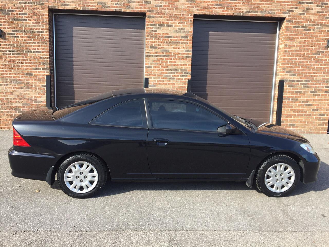 <p>CLEAN HISTORY REPORT**NO CLAIMS OR RUST**ORIGINAL PAINT! RARE 5 SPEED TRANS.<br><br>2004 HONDA CIVIC COUPE LX - ONLY 150,242 KMS.!!!<br><br>NO ACCIDENTS OR INSURANCE CLAIMS - VEHICLE HISTORY REPORT CLEAN!!<br><br>LOCAL FEMALE OWNER (SAME OWNER FOR THE LAST 10 YEARS) - NON SMOKER! <br><br>NO BODY PANEL RUST & ALREADY HAS THE WINTER TIRES INSTALLED ON THE CAR!<br><br>FULLY EQUIPPED INCLUDING 5 SPEED MANUAL TRANSMISSION, AIR CONDITIONING, POWER WINDOWS, CRUISE CONTROL, PM, PS, PB, PDL, AND MUCH MORE! TO MUCH TO LIST!!<br><br>THE FOLLOWING FEATURES LISTED BELOW ARE ALL INCLUDED IN THE SELLING PRICE:<br><br>***VEHICLE HISTORY REPORT- CLEAN REPORT WITH NO CLAIMS OR ACCIDENTS!!<br><br>***ALL ORIGINAL MANUALS, BOOKS AND KEYS/REMOTES WILL BE INCLUDED!<br><br>YOU CERTIFY, AND YOU SAVE $$$<br><br>AT THIS PRICE (NOT CERTIFIED), &ldquo;This vehicle is being sold &ldquo;AS IS,&rdquo; unfit, not e-tested and is not represented as being in road worthy condition, mechanically sound or maintained at any guaranteed level of quality. The vehicle may not be fit for use as a means of transportation and may require substantial repairs at the purchaser&rsquo;s expense. It may not be possible to register the vehicle to be driven in its current condition.&rdquo;<br><br>ONLY LICENCE FEE (MTO), $10.00 OMVIC FEE, & HST EXTRA! NO OTHER HIDDEN FEES (EVER)!<br><br>PLEASE CALL 416-274-AUTO (2886) TO SCHEDULE AN APPOINTMENT FOR A TEST DRIVE, AND TO CONFIRM AVAILABILITY PRIOR TO VISITING US.<br><br>RICHSTONE FINE CARS INC.<br>855 ALNESS STREET, UNIT 17<br>TORONTO, ONTARIO<br>M3J 2X3<br><br>WE ARE AN OMVIC CERTIFIED DEALER AND PROUD MEMBER OF THE UCDA.<br><br>SERVING TORONTO/GTA SINCE 2000!!<br><br>VEHICLE OPTIONS:<br>5 Speed Manual Transmission<br>Tinted windows<br>Power locks<br>Power mirrors<br>Power steering<br>Power trunk<br>Remote keyless entry<br>Tilt wheel<br>Power windows<br>Rear window defroster<br>CD player<br>Premium audio<br>Bucket seats<br>Airbag: driver<br>Airbag: passenger<br>Alarm<br>Anti-lock brakes<br>Air Conditioning</p>