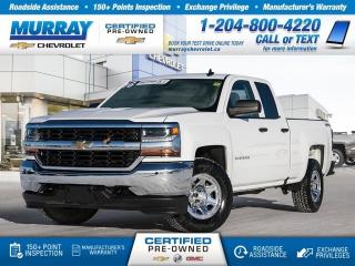 Our 2016 Chevrolet Silverado 1500 LS Double Cab 4x4 decked out in this paint finish speaks volumes with its incredible reputation for power and reliability! The 5.3 Litre EcoTec3 V8 generates a potent 355hp on demand and is paired with a 6 Speed Automatic transmission with tow/haul mode. This combination executes perfectly to offer you an incredible approximately 10.2L/100km on the highway and plenty of muscle to get your job done with ease! Our award-winning truck is ruggedly handsome with its bold grille and prominent wheels.     Inside our LS, youll appreciate the quiet ride and thoughtfully designed cabin. Convenience features include power accessories, a driver information center, Chevrolet MyLink radio with a colour touchscreen, Bluetooth, Android Auto, and Apple CarPlay capability, and OnStar with available WiFi.     With superior safety scores, our Chevrolet also offers priceless peace of mind and security with Stabilitrak, 4-wheel ABS, daytime running lamps, and plenty of airbags. Whether conquering your work day or playing on the weekend, this Silverado 1500 is a fantastic choice for your transportation needs! Print this page and call us Now... We Know You Will Enjoy Your Test Drive Towards Ownership! View a CarFax Vehicle Report instantly at MurrayChevrolet.ca. : Questions? Call or text us at 204-800-4220 or call us toll-free at 1-888-381-7025.