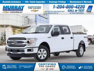 SuperCrew, Four Wheel Drive, Cloth Seats, Backup Camera, Bluetooth, Fog Lamps     Meet our exceptional 2019 Ford F-150 XLT SuperCrew 4X4 thats offered in Ruby Red! Powered by a proven 5.0 Litre V8 that offers 395hp while paired with a durable Automatic transmission with three driving modes: Normal, Tow-Haul, and Sport. This Four Wheel Drive combination provides outstanding performance along with exceptional towing/payload capacity plus rewards you with approximately 10.2L/100km on the open road. This family workhorse has an attractive sculpted exterior that is accented by twin grille bars, a molded tailgate with a stamped F-150 logo, fog lamps, power side mirrors.      Open the door to the comfortable XLT cabin and settle into comfortable cloth seating, enjoy Ford SYNC with AppLink, supportive seating, air conditioning, power points, a tilt-and-telescoping steering wheel, Bluetooth, and an AM/FM/CD Stereo with auxiliary input lets you focus on the task at hand including a back up camera.      This lean muscular machine from Ford with a high-strength military grade aluminum-alloy body and high-strength steel frame provides peace of mind. It also takes care of you with ABS, stability/traction control, trailer sway control, and a multitude of airbags. Our F-150 meets and exceeds expectations of performance, efficiency, and dependability so get behind the wheel today. Print this page and call us Now... We Know You Will Enjoy Your Test Drive Towards Ownership! View a CarFax Vehicle Report instantly at MurrayChevrolet.ca. : Questions? Call or text us at 204-800-4220 or call us toll-free at 1-888-381-7025.