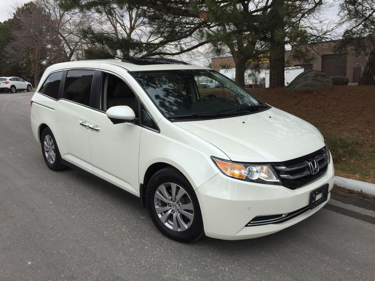 <p><em><strong>ONLY 116,465 KMS.!! 1 LOCAL FEMALE OWNER!!</strong></em></p><p><em><strong>LOCAL ONTARIO VEHICLE</strong></em> (NOT FROM QUEBEC, OR UNITED STATES)!<br /><br />2014 HONDA ODYSSEY EX-L WITH GPS/NAVIGATION MODEL - FULLY EQUIPPED WITH BACK UP CAMERA, POWER DUAL SLIDING DOORS & REAR TAILGATE, PARKING SENSORS (FRONT & REAR), LANE DEPARTURE WARNING/CAMERA, 6 CYLINDER ENGINE, AUTO. TRANS. HEATED POWER LEATHER SEATS, POWER GLASS MOON ROOF, DUAL AIR CONDITIONING WITH CLIMATE CONTROL (FRONT & REAR), CRUISE CONTROL, FOG LIGHTS, COOL BOX (FOR DRINKS, FOOD, ETC,....)PREMIUM SOUND SYSTEM, ALLOY WHEELS, PM, PS, PB, PDL - KEY LESS ENTRY AND PUSH BUTTON START, AND MORE! TO MUCH TO LIST!!<em><strong>EX-L WITH GPS/NAVIGATION - 8 PASSENGER&nbsp;</strong></em>FULLY EQUIPPED MODEL<br /><br />NON SMOKER! YES,.....ONLY 116,465 KMS,......NOT A MISPRINT!<br /><br /><span style=text-decoration: underline;><em><strong>THE FOLLOWING FEATURES LISTED BELOW ARE ALL INCLUDED IN THE SELLING PRICE:</strong></em></span><br /><br />***<em><strong>SAFETY CERTIFICATION INCLUDED</strong></em> - BRAND NEW BRAKES (PADS & ROTARS) JUST REPLACED (ONLY 2.5 KMS. ON THEM)!!<br /><br />***<em><strong>NATION-WIDE WARRANTY INCLUDED</strong></em>, WITH PARTS & LABOUR COVERAGE, VALID IN CANADA AND USA.<br /><br />***VEHICLE HISTORY REPORT - CARFAX<br /><br />***COMPLETE VEHICLE DETAIL (CLEAN UP) INCLUDING EXTERIOR WAX/POLISH, LEATHER SEATING CONDITIONER, CARPETS SHAMPOO & CLEANED, WHEELS POLISHED & TIRE DRESSING, AND ENGINE DE-GREASED!<br /><br />***ALL ORIGINAL MANUALS, BOOKS AND 2 KEYS INCLUDED<br /><br />HST & LICENCE FEE EXTRA.<br /><br />NO OTHER (HIDDEN) FEES EVER!<br /><br />PLEASE CALL 416-274-AUTO (2886) TO SCHEDULE AN APPOINTMENT AND TO ENSURE AVAILABILITY.<br /><br />RICHSTONE FINE CARS INC.<br /><br />855 ALNESS STREET, UNIT 17<br />TORONTO, ONTARIO<br />M3J 2X3<br /><br />416-274-AUTO (2886)<br /><br />WE ARE AN OMVIC CERTIFIED (REGISTERED) DEALER AND PROUD MEMBER OF THE UCDA.<br /><br />SERVING TORONTO, GTA AND CANADA SINCE 2000!!<br /><br />WE CAN ALSO ASSIST IN OUT OF PROVINCE PURCHASES, AS WELL.<br /><br /><span style=text-decoration: underline;><em><strong>VEHICLE OPTIONS:</strong></em></span><br /><br /><strong>GPS/NAVIGATION</strong></p><p><strong>LANE DEPARTURE ASSIST/CAMERA</strong></p><p><strong>POWER TAILGATE & DUAL POWER SLIDING DOORS</strong></p><p><strong>BACK UP CAMERA&nbsp; &nbsp; </strong>&nbsp; &nbsp; &nbsp; &nbsp; &nbsp; &nbsp; &nbsp; &nbsp; &nbsp; &nbsp; &nbsp; &nbsp; &nbsp; &nbsp; &nbsp; &nbsp; &nbsp; &nbsp; &nbsp; &nbsp; &nbsp; &nbsp; &nbsp; &nbsp; &nbsp; &nbsp; &nbsp; &nbsp; &nbsp; &nbsp; &nbsp; &nbsp; &nbsp; &nbsp; &nbsp; &nbsp; &nbsp; &nbsp; &nbsp; &nbsp; &nbsp; &nbsp; &nbsp; &nbsp; &nbsp; &nbsp; &nbsp; &nbsp; &nbsp; &nbsp; &nbsp; &nbsp; &nbsp; &nbsp; &nbsp; &nbsp; &nbsp; &nbsp; &nbsp; &nbsp; &nbsp; &nbsp; &nbsp; &nbsp; &nbsp; &nbsp; &nbsp; &nbsp; &nbsp; &nbsp; &nbsp; &nbsp; &nbsp; &nbsp; &nbsp; &nbsp; &nbsp; &nbsp; &nbsp; &nbsp; &nbsp; &nbsp; &nbsp; &nbsp; &nbsp; &nbsp; &nbsp; &nbsp; &nbsp; &nbsp; &nbsp; &nbsp; &nbsp; &nbsp; &nbsp; &nbsp; &nbsp; &nbsp; &nbsp; &nbsp; &nbsp; &nbsp; &nbsp; &nbsp; &nbsp; &nbsp; &nbsp; &nbsp; &nbsp; &nbsp; &nbsp; &nbsp; &nbsp; &nbsp; &nbsp; &nbsp; &nbsp; &nbsp; &nbsp; &nbsp; &nbsp; &nbsp;</p><p><strong>PARKING SENSORS (FRONT & REAR)&nbsp; &nbsp; </strong>&nbsp; &nbsp; &nbsp; &nbsp; &nbsp; &nbsp; &nbsp; &nbsp; &nbsp; &nbsp; &nbsp; &nbsp; &nbsp; &nbsp; &nbsp; &nbsp; &nbsp; &nbsp; &nbsp; &nbsp; &nbsp; &nbsp; &nbsp; &nbsp; &nbsp; &nbsp; &nbsp; &nbsp; &nbsp; &nbsp; &nbsp; &nbsp; &nbsp; &nbsp; &nbsp; &nbsp; &nbsp; &nbsp; &nbsp; &nbsp; &nbsp; &nbsp; &nbsp; &nbsp; &nbsp; &nbsp; &nbsp; &nbsp; &nbsp; &nbsp; &nbsp; &nbsp; &nbsp; &nbsp; &nbsp; &nbsp; &nbsp; &nbsp; &nbsp; &nbsp; &nbsp; &nbsp; &nbsp; &nbsp; &nbsp; &nbsp; &nbsp; &nbsp; &nbsp; &nbsp; &nbsp; &nbsp; &nbsp; &nbsp; &nbsp; &nbsp; &nbsp; &nbsp; &nbsp; &nbsp; &nbsp; &nbsp; &nbsp; &nbsp; &nbsp; &nbsp; &nbsp; &nbsp; &nbsp; &nbsp; &nbsp; &nbsp; &nbsp; &nbsp; &nbsp; &nbsp; &nbsp; &nbsp; &nbsp; &nbsp; &nbsp; &nbsp; &nbsp; PREMIUM SOUND SYSTEM<br />KEYLESS ENTRY & PUSH BUTTON START<br />LEATHER INTERIOR WITH HEATED POWER SEATS<br />POWER GLASS MOON ROOF<br />Power locks<br />Power mirrors<br />Power steering<br />Power trunk<br />Remote keyless entry<br />Tilt wheel<br />Power windows<br />Rear window defroster<br />Rear window wiper<br />Tinted glass<br />CD player<br />Premium audio<br />Satellite radio<br />Bucket seats<br />Bluetooth<br />Heated-power seats<br />Leather seats<br />Power seats<br />Third row seating<br />Airbag: driver<br />Alarm<br />Anti-lock brakes<br />Backup sensor<br />Fog lights<br />Traction control</p>