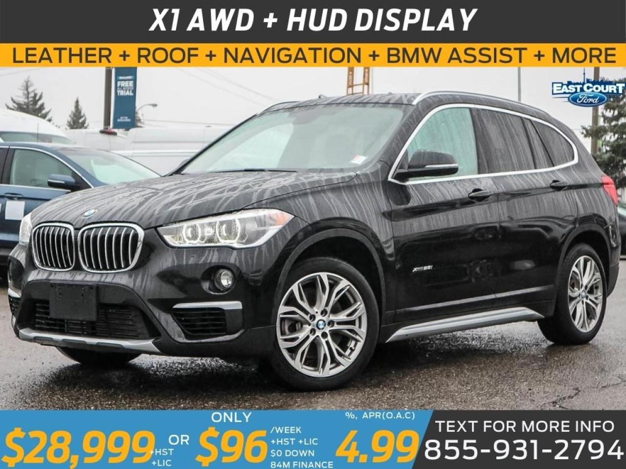 2018 BMW X1 28i AWD| NAV| ROOF| LEATHER| BMW ASSIST| HUD DISPLAY Photo0