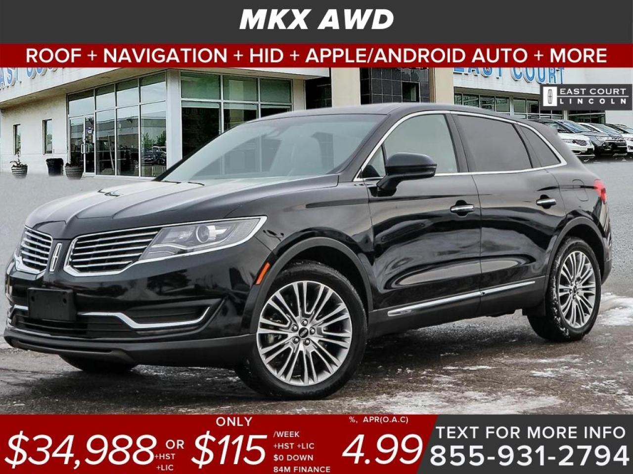 2018 Lincoln MKX RESERVE AWD| HID LIGHTS|ROOF|NAV| APPLE/ANDROID AUTO Photo0