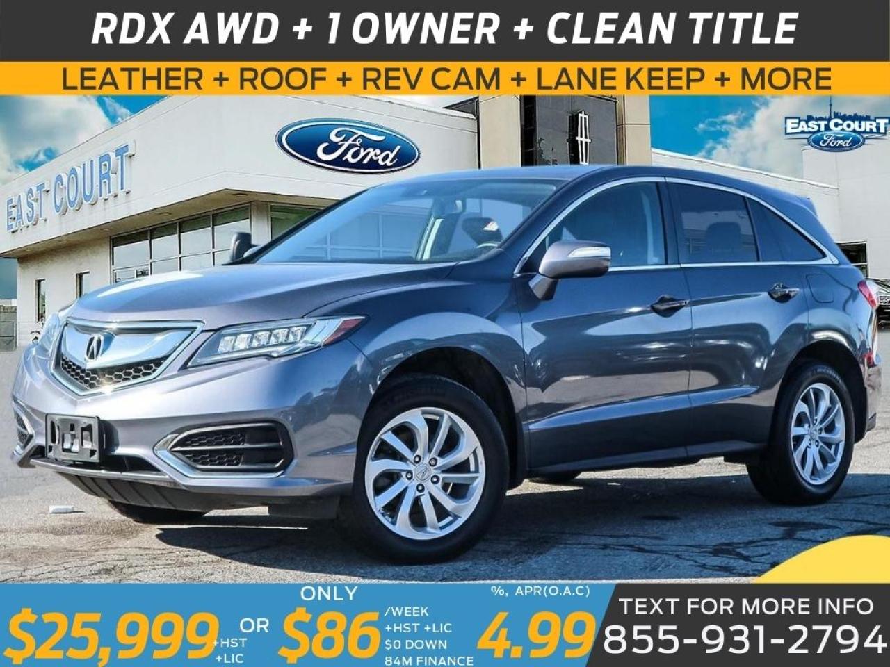 2017 Acura RDX AWD| 3.5L V6| LEATHER| ROOF| LANE KEEP|COLLISION WARNING Photo0