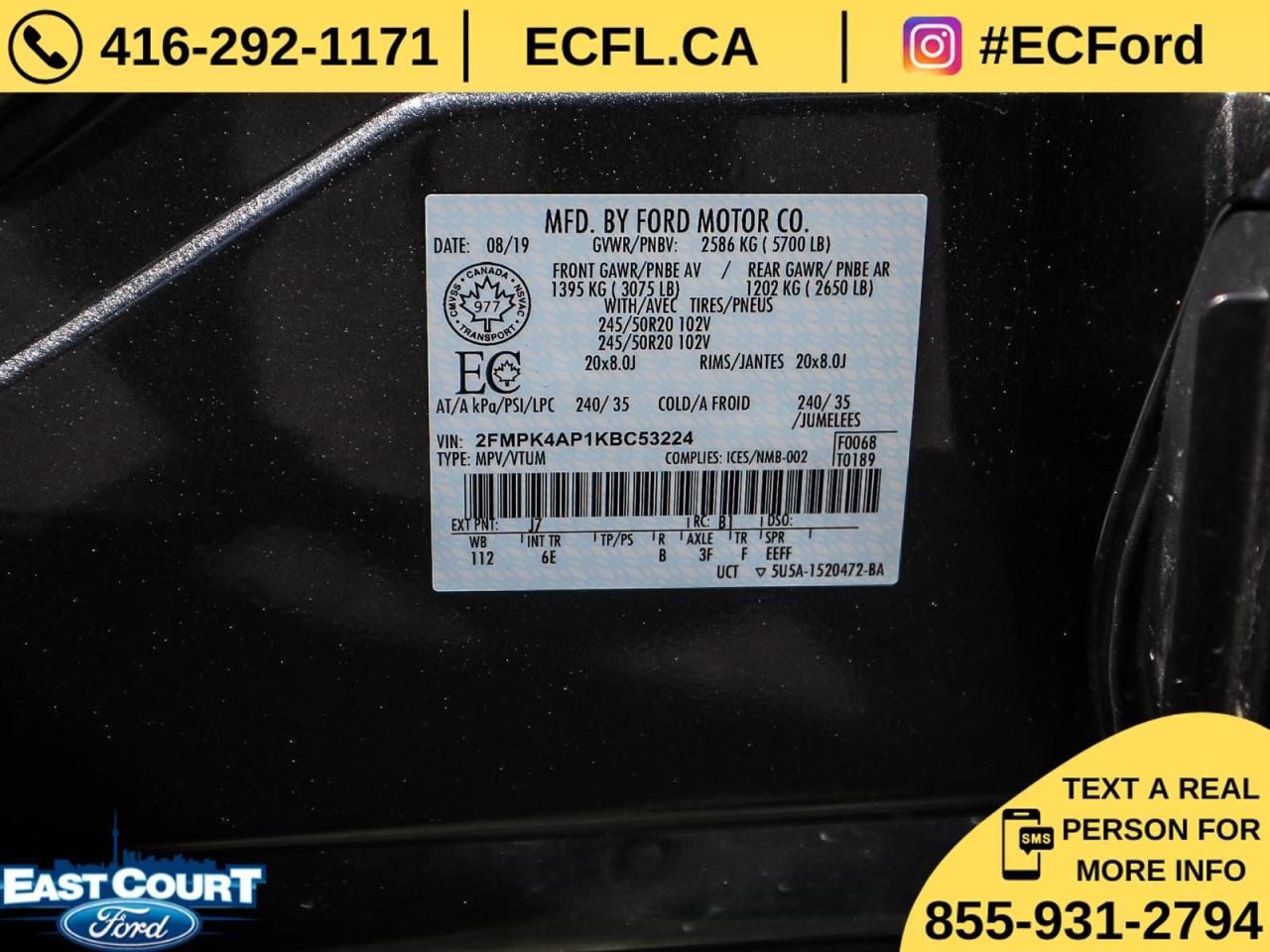 2019 Ford Edge ST AWD| PARK ASSIST| B&O|401A| WIRELESS CHARGING PAD Photo