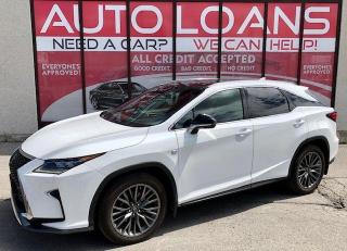 <p>***EASY FINANCE APPROVALS***  THE BEST SELLING LUXURY SUV, AND THE BRANDS BEST SELLING MODEL YEAR AFTER YEAR! LOW KMS-HEATING AND COOLING SEATS-LEATHER-NAVI-AWD-PANO ROOF-HEATES SEATS-BACK UP CAM AND MORE! LOVE AT FIRST SIGHT! VEHICLE IS LIKE NEW! QUALITY ALL AROUND VEHICLE. THE 2016 LEXUS RX350 IS VERY IMPRESSIVE AND LOADED WITH NEW FEATURES AND STYLING AND AN EMPHASIS ON COMFORT, SIMPLICITY AND FUNCTIONALITY LIKE NO OTHER. ABSOLUTELY FLAWLESS, SMOOTH, SPORTY RIDE AND GREAT ON GAS! MECHANICALLY A+ DEPENDABLE, RELIABLE, COMFORTABLE, CLEAN INSIDE AND OUT. POWERFUL YET FUEL EFFICIENT ENGINE. HANDLES VERY WELL WHEN DRIVING.</p><p> </p><p>****Make this yours today BECAUSE YOU DESERVE IT****</p><p> </p><p>WE HAVE SKILLED AND KNOWLEDGEABLE SALES STAFF WITH MANY YEARS OF EXPERIENCE SATISFYING ALL OUR CUSTOMERS NEEDS. THEYLL WORK WITH YOU TO FIND THE RIGHT VEHICLE AND AT THE RIGHT PRICE YOU CAN AFFORD. WE GUARANTEE YOU WILL HAVE A PLEASANT SHOPPING EXPERIENCE THAT IS FUN, INFORMATIVE, HASSLE FREE AND NEVER HIGH PRESSURED. PLEASE DONT HESITATE TO GIVE US A CALL OR VISIT OUR INDOOR SHOWROOM TODAY! WERE HERE TO SERVE YOU!!</p><p> </p><p>***Financing***</p><p> </p><p>We offer amazing financing options. Our Financing specialists can get you INSTANTLY approved for a car loan with the interest rates as low as 3.99% and $0 down (O.A.C). Additional financing fees may apply. Auto Financing is our specialty. Our experts are proud to say 100% APPLICATIONS ACCEPTED, FINANCE ANY CAR, ANY CREDIT, EVEN NO CREDIT! Its FREE TO APPLY and Our process is fast & easy. We can often get YOU AN approval and deliver your NEW car the SAME DAY.</p><p> </p><p>***Price***</p><p> </p><p>FRONTIER FINE CARS is known to be one of the most competitive dealerships within the Greater Toronto Area providing high quality vehicles at low price points. Prices are subject to change without notice. All prices are price of the vehicle plus HST & Licensing. ***Trade*** Have a trade? Well take it! We offer free appraisals for our valued clients that would like to trade in their old unit in for a new one.</p><p> </p><p>***About us***</p><p> </p><p>Frontier fine cars, offers a huge selection of vehicles in an immaculate INDOOR showroom. Our goal is to provide our customers WITH quality vehicles AT EXCELLENT prices with IMPECCABLE customer service. Not only do we sell vehicles, we always sell peace of mind!</p><p> </p><p>Buy with confidence and call today 416-759-2277 or email us to book a test drive now! frontierfinecars@hotmail.com Located @ 1261 Kennedy Rd Unit a in Scarborough</p><p> </p><p>***NO REASONABLE OFFERS REFUSED***</p><p> </p><p>Thank you for your consideration & we look forward to putting you in your next vehicle! Serving used cars Toronto, Scarborough, Pickering, Ajax, Oshawa, Whitby, Markham, Richmond Hill, Vaughn, Woodbridge, Mississauga, Trenton, Peterborough, Lindsay, Bowmanville, Oakville, Stouffville, Uxbridge, Sudbury, Thunder Bay,Timmins, Sault Ste. Marie, London, Kitchener, Brampton, Cambridge, Georgetown, St Catherines, Bolton, Orangeville, Hamilton, North York, Etobicoke, Kingston, Barrie, North Bay, Huntsville, Orillia</p>