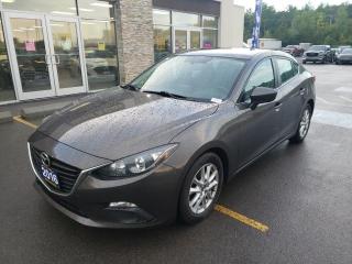 Introducing the 2016 Mazda Mazda3! A comfortable ride with room to spare! This 4 door, 5 passenger sedan still has fewer than 110,000 kilometers! Mazda infused the interior with top shelf amenities, such as: tilt steering wheel, rain sensing wipers, and power windows. Smooth gearshifts are achieved thanks to the 2 liter 4 cylinder engine, and for added security, dynamic Stability Control supplements the drivetrain. Our aim is to provide our customers with the best prices and service at all times. Stop by our dealership or give us a call for more information.