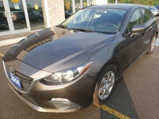 Discerning drivers will appreciate the 2014 Mazda Mazda3! A comfortable ride with room to spare! This 4 door, 5 passenger sedan has not yet reached the 160,000 kilometer mark! All of the premium features expected of a Mazda are offered, including: variably intermittent wipers, tilt steering wheel, and more. Under the hood youll find a 4 cylinder engine with more than 150 horsepower, and for added security, dynamic Stability Control supplements the drivetrain. We pride ourselves on providing excellent customer service. Stop by our dealership or give us a call for more information.
