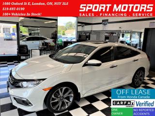 Used 2019 Honda Civic Touring+Leather+Roof+Lane Keep+Apple+Accident Free for sale in London, ON