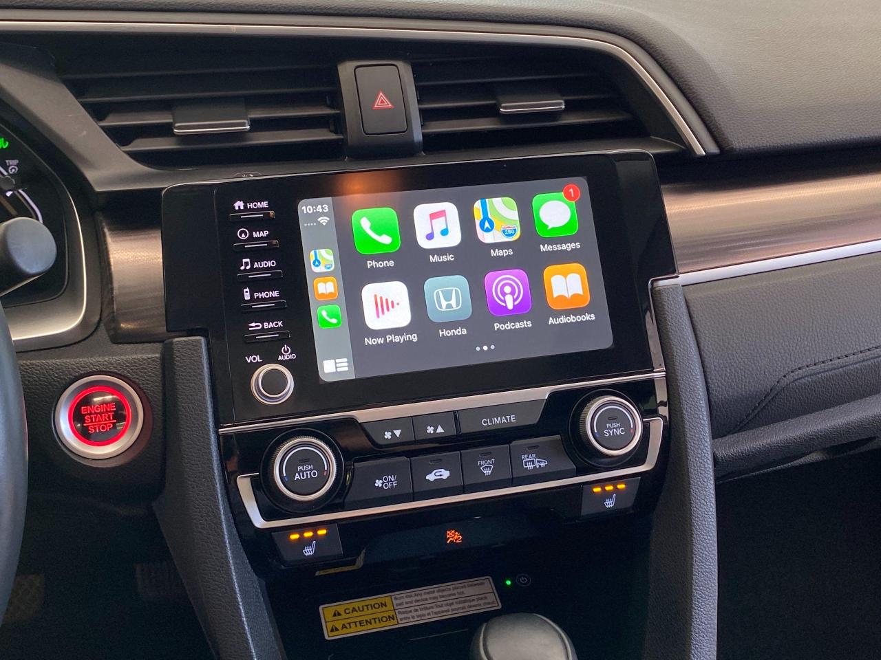 2019 Honda Civic Touring+Leather+Roof+Lane Keep+Apple+Accident Free - Photo #10