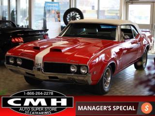 <p><strong>CERAMIC COATED !! TRUE OLDS 442 CONVERTIBLE, UPGRADED WITH HURST OLDS OPTIONS FROM 400 V8 TO A H.O. 455 V8, UPGRADED TWIN SCOOP SPORT HOOD AND STRIPES, UPGRADED WITH TRUNK SPOILER, BRAND NEW TOP WITH GLASS REAR WINDOW</strong><br />This 1969 Oldsmobile 442 is for sale today. <br /><br />This convertible has 95,278 kms. Its red in colour . It has an automatic transmission and is powered by a V8 engine. This vehicle has been upgraded with the following features: Ceramic Coated, True Olds 442 Convertible, Upgraded With Hurst Olds Options, H.o. 455 V8, Upgraded Twin Scoop Sport Hood And Stripes, Upgraded With Trunk Spoiler, Brand New Top With Glass Rear Window. <br /><br />To apply right now for financing use this link : <a href=https://www.cmhniagara.com/financing/ target=_blank rel=noopener>https://www.cmhniagara.com/financing/</a><br /><br /><br /><br />Trade-ins are welcome! Financing available OAC ! Price INCLUDES a valid safety certificate! Price INCLUDES a 60-day limited warranty on all vehicles except classic or vintage cars. CMH is a Full Disclosure dealer with no hidden fees. We are a family-owned and operated business for over 30 years! o~o</p>