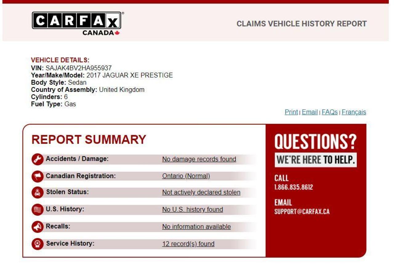 2017 Jaguar XE Prestige AWD 3.0L V6+Camera+Roof+GPS+ACCIDENT FREE - Photo #12