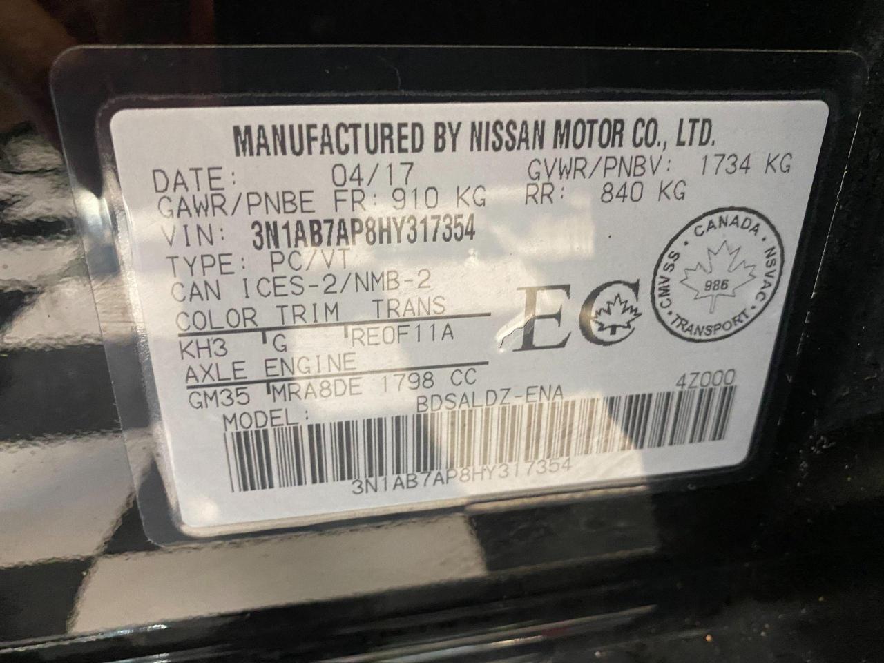 2017 Nissan Sentra SV+Camera+Heated Seats+Push Start+ACCIDENT FREE Photo41