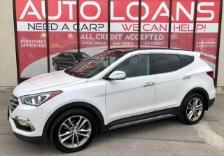 <p>***EASY FINANCE APPROVALS***AWD-LEATHER-NAVI-PANO ROOF-BLUETOOTH-BACK UP CAM AND MORE! THE 2016 HYUNDAI SANTA FE SPORT IS A FRIENDLY, APPROACHABLE CROSSOVER THAT CONSUMES FEUL POLITELY, BUT IT CAN ALSO BE LOADED UP WITH LUXURY AND TECHNOLOGY AND DRIVES LIKE A MILLION BUCKS. SLICKLY STYLED AND REFINED. LOVE AT FIRST SIGHT! ABSOLUTELY FLAWLESS, SMOOTH, SPORTY RIDE. MECHANICALLY A+ DEPENDABLE, RELIABLE, COMFORTABLE, CLEAN INSIDE AND OUT. <br /><br /><br />****Make this yours today BECAUSE YOU DESERVE IT**** <br /><br /><br /><br />WE HAVE SKILLED AND KNOWLEDGEABLE SALES STAFF WITH MANY YEARS OF EXPERIENCE SATISFYING ALL OUR CUSTOMERS NEEDS. THEYLL WORK WITH YOU TO FIND THE RIGHT VEHICLE AND AT THE RIGHT PRICE YOU CAN AFFORD. WE GUARANTEE YOU WILL HAVE A PLEASANT SHOPPING EXPERIENCE THAT IS FUN, INFORMATIVE, HASSLE FREE AND NEVER HIGH PRESSURED. PLEASE DONT HESITATE TO GIVE US A CALL OR VISIT OUR INDOOR SHOWROOM TODAY! WERE HERE TO SERVE YOU!! <br /><br /><br /><br />***Financing*** <br /><br />We offer amazing financing options. Our Financing specialists can get you INSTANTLY approved for a car loan with the interest rates as low as 3.99% and $0 down (O.A.C). Additional financing fees may apply. Auto Financing is our specialty. Our experts are proud to say 100% APPLICATIONS ACCEPTED, FINANCE ANY CAR, ANY CREDIT, EVEN NO CREDIT! Its FREE TO APPLY and Our process is fast & easy. We can often get YOU AN approval and deliver your NEW car the SAME DAY. <br /><br /><br />***Price*** <br /><br />FRONTIER FINE CARS is known to be one of the most competitive dealerships within the Greater Toronto Area providing high quality vehicles at low price points. Prices are subject to change without notice. All prices are price of the vehicle plus HST & Licensing. <br /><br /><br />***Trade***<br /><br />Have a trade? Well take it! We offer free appraisals for our valued clients that would like to trade in their old unit in for a new one. <br /><br /><br />***About us*** <br /><br />Frontier fine cars, offers a huge selection of vehicles in an immaculate INDOOR showroom. Our goal is to provide our customers WITH quality vehicles AT EXCELLENT prices with IMPECCABLE customer service. <br /><br /><br />Not only do we sell vehicles, we always sell peace of mind! <br /><br /><br />Buy with confidence and call today 1-877-437-6074 or email us to book a test drive now! frontierfinecars@hotmail.com <br /><br /><br />Located @ 1261 Kennedy Rd Unit a in Scarborough <br /><br /><br />***NO REASONABLE OFFERS REFUSED*** <br /><br /><br />Thank you for your consideration & we look forward to putting you in your next vehicle! <br /><br /><br /><br />Serving used cars Toronto, Scarborough, Pickering, Ajax, Oshawa, Whitby, Markham, Richmond Hill, Vaughn, Woodbridge, Mississauga, Trenton, Peterborough, Lindsay, Bowmanville, Oakville, Stouffville, Uxbridge, Sudbury, Thunder Bay,Timmins, Sault Ste. Marie, London, Kitchener, Brampton, Cambridge, Georgetown, St Catherines, Bolton, Orangeville, Hamilton, North York, Etobicoke, Kingston, Barrie, North Bay, Huntsville, Orillia</p>