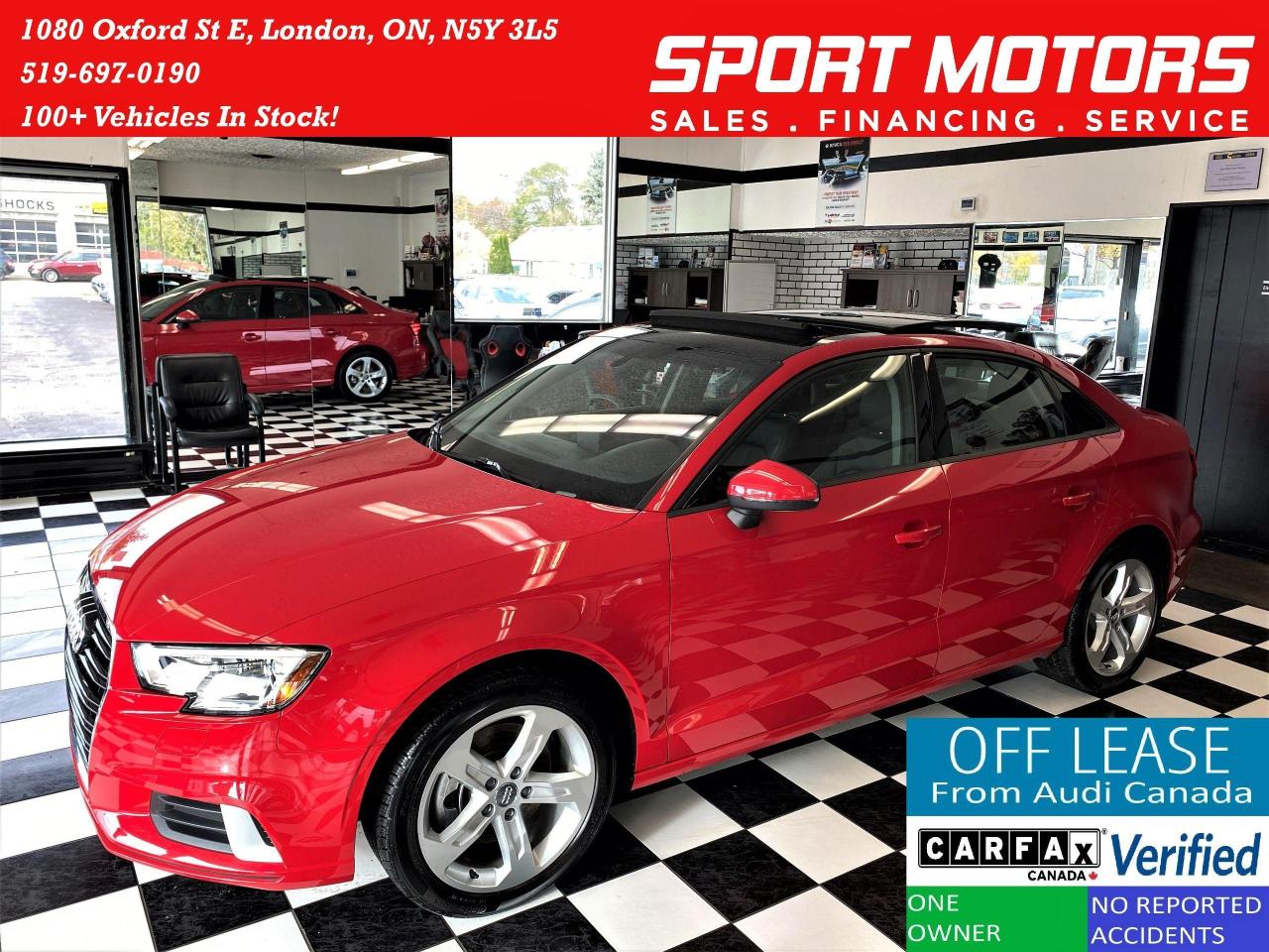 Used 2018 Audi A3 TFSI S-Tronic+Pano Roof+Apple Play+ACCIDENT FREE for sale in London, ON