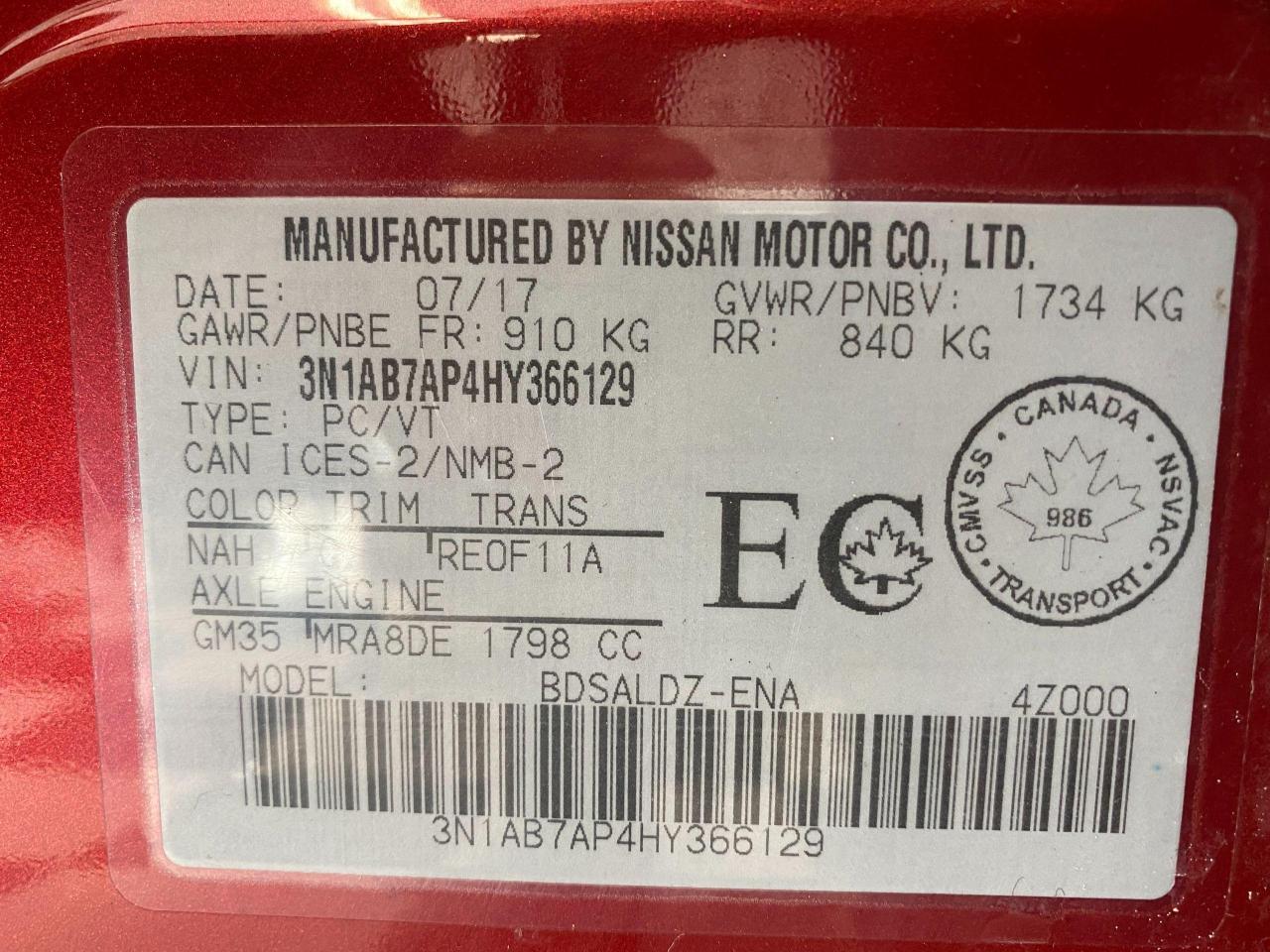 2017 Nissan Sentra SV+Camera+Heated Seats+Push Start+ACCIDENT FREE Photo41