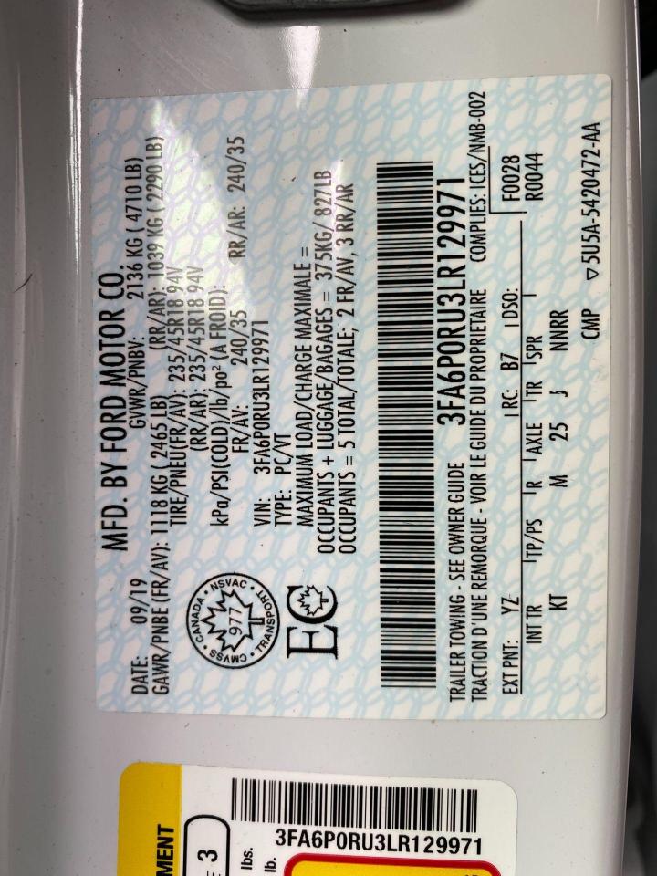 2020 Ford Fusion Hybrid Titanium+GPS+Cooled Seats+Tech PKG+ACCIDENT FREE - Photo #42